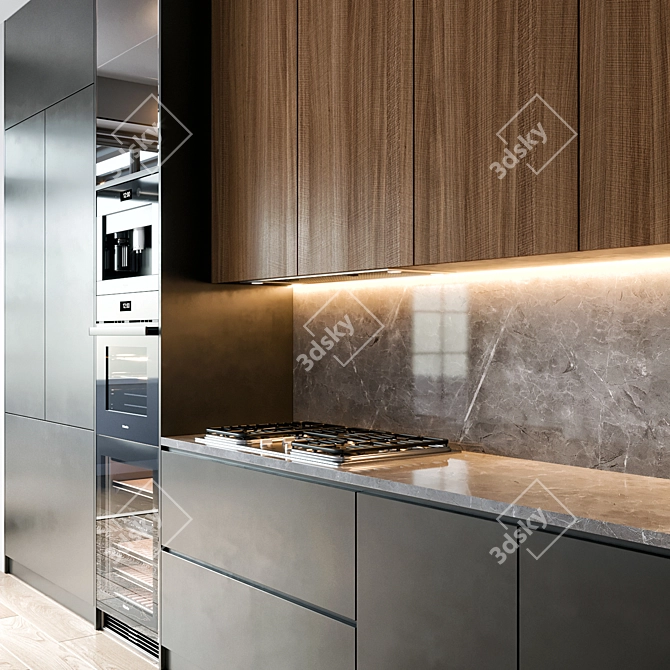  Modern Kitchen Setup with Miele & Brizo 3D model image 3