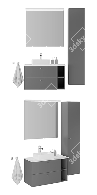 Ikea Godmorgon Bathroom Furniture Set 3D model image 2