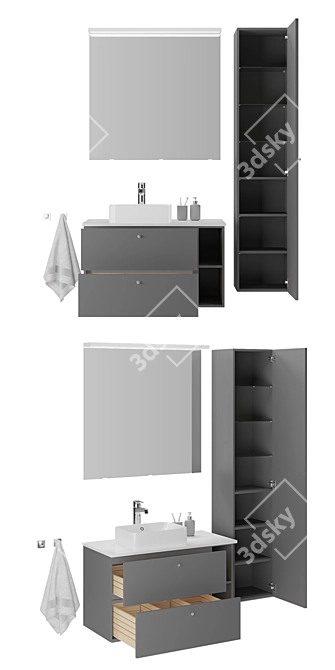 Ikea Godmorgon Bathroom Furniture Set 3D model image 3