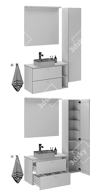 Ikea Godmorgon Bathroom Furniture Set 3D model image 4