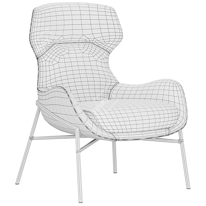 Sleek Brera Armchair, Modern Design 3D model image 3