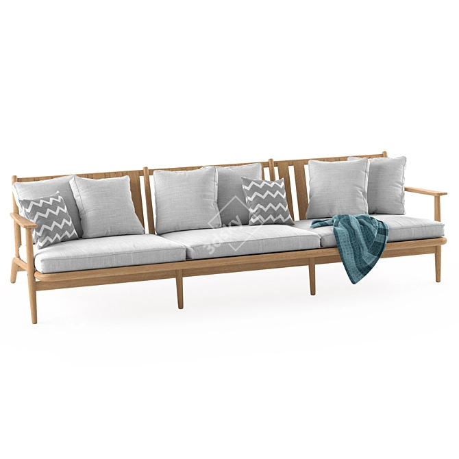 Roda Levante 3-Seat Sofa: High-Quality 3D Model 3D model image 1