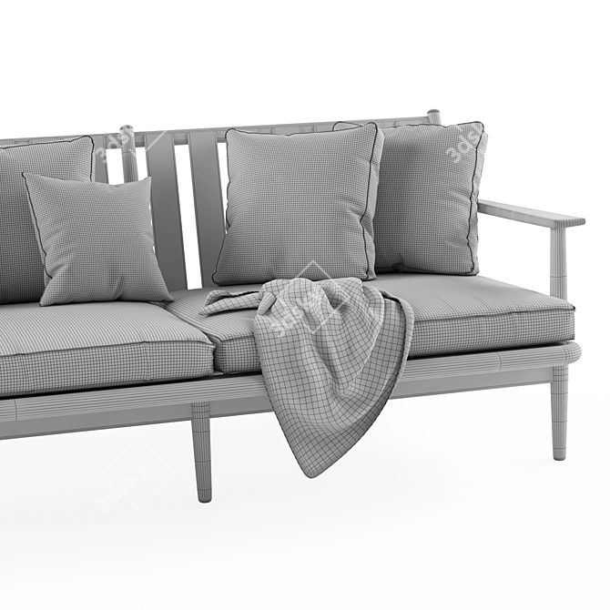 Roda Levante 3-Seat Sofa: High-Quality 3D Model 3D model image 6