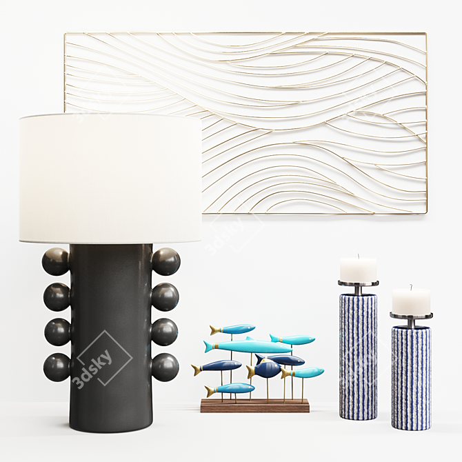 Modern Console Table Set 3D model image 1