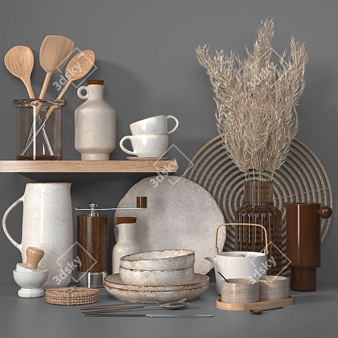 Modern Kitchen Décor Set - H&M 3D model image 1