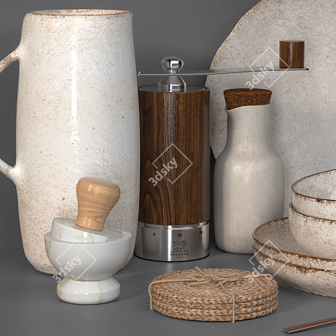 Modern Kitchen Décor Set - H&M 3D model image 2