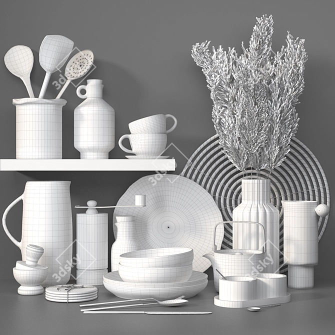 Modern Kitchen Décor Set - H&M 3D model image 4