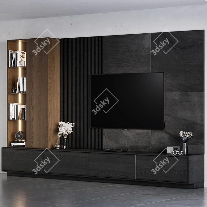 High-Quality TV Wall 14 3D model image 2