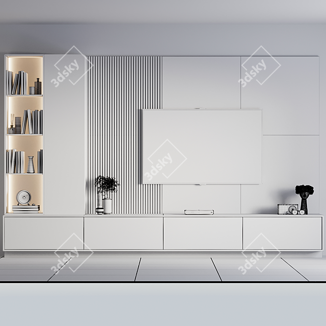 High-Quality TV Wall 14 3D model image 6