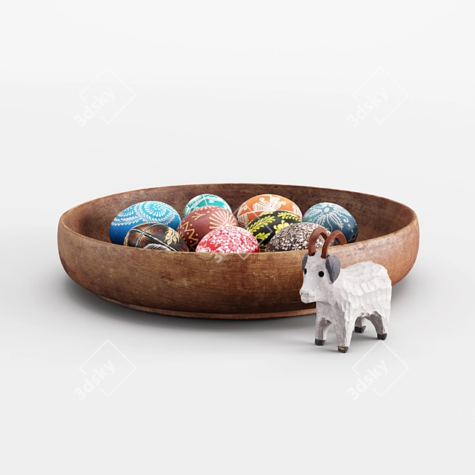 Folklore Easter Eggs Set 3D model image 4