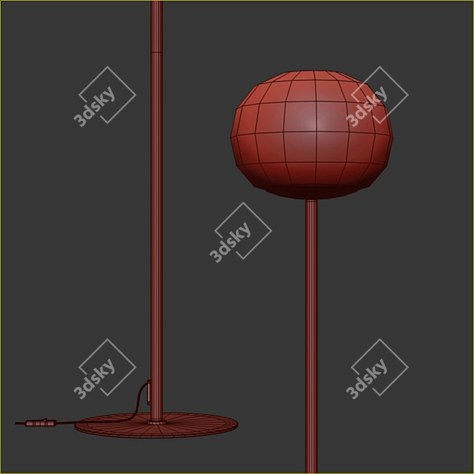 Elegant Alton Glass Globe Lamp 3D model image 2