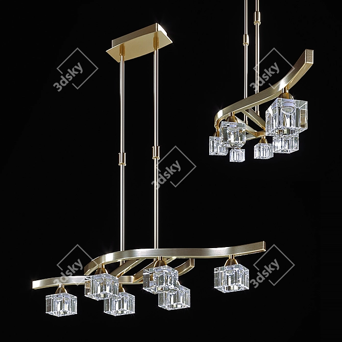 Modern Six-Light Living Room Chandelier 3D model image 1