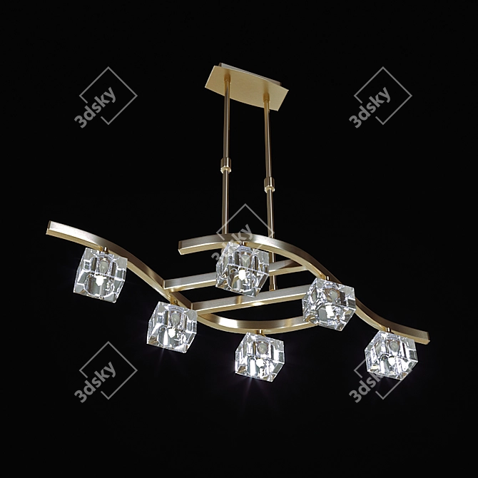 Modern Six-Light Living Room Chandelier 3D model image 2