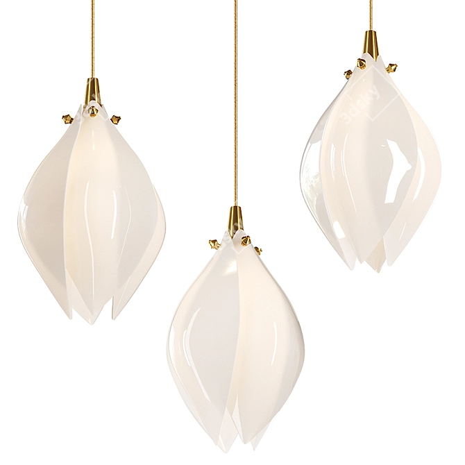 Sleek Pendant Light Fixture 3D model image 1