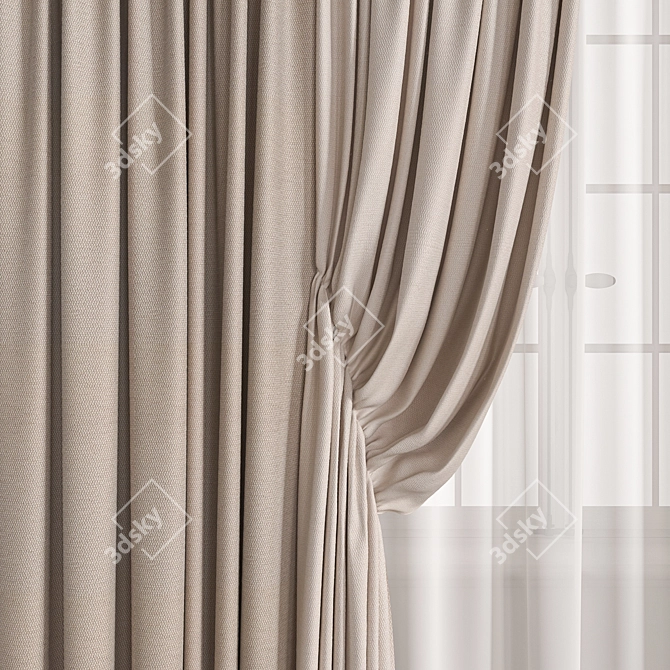 Elegant Curtain for 3D Rendering 3D model image 2