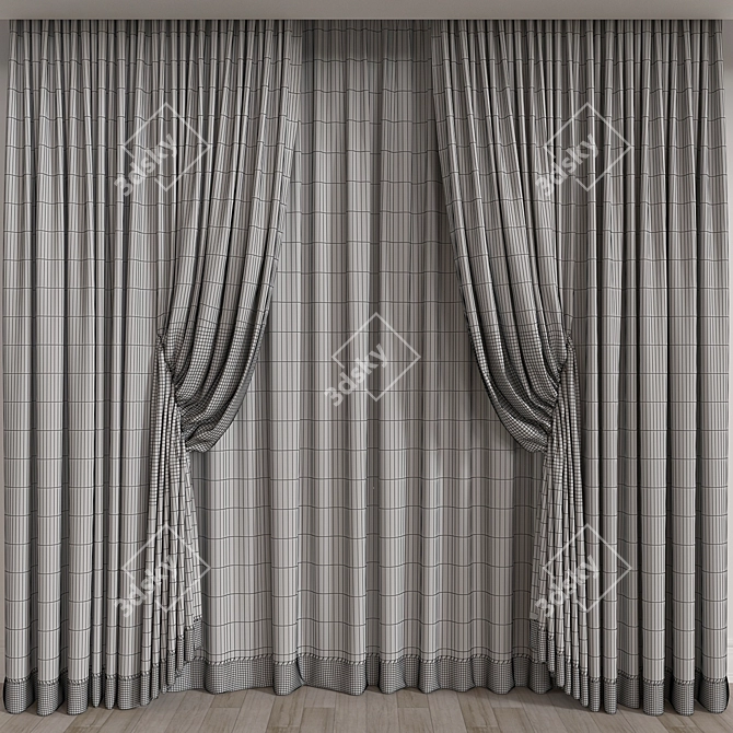 Elegant Curtain for 3D Rendering 3D model image 3