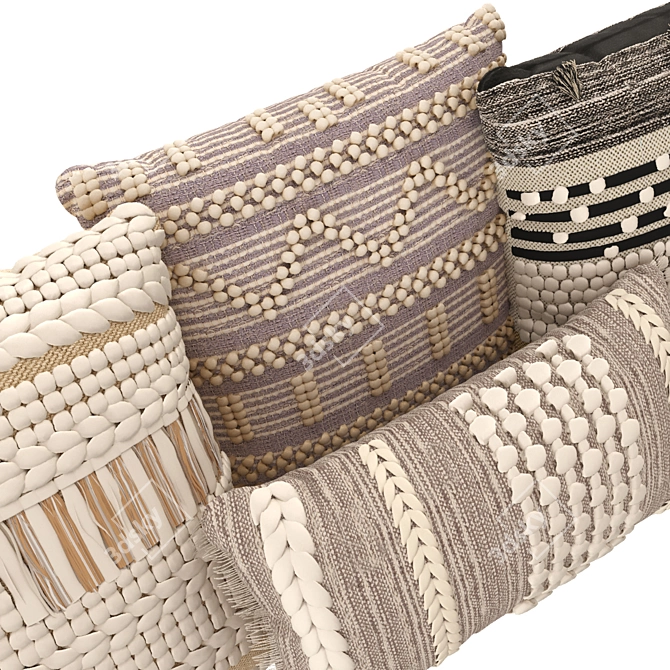 Boho Style Throw Pillows 3D model image 2