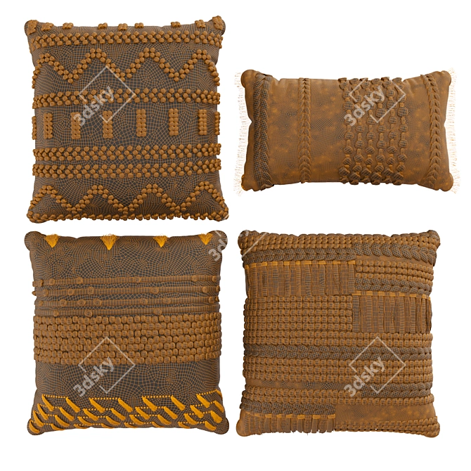 Boho Style Throw Pillows 3D model image 3