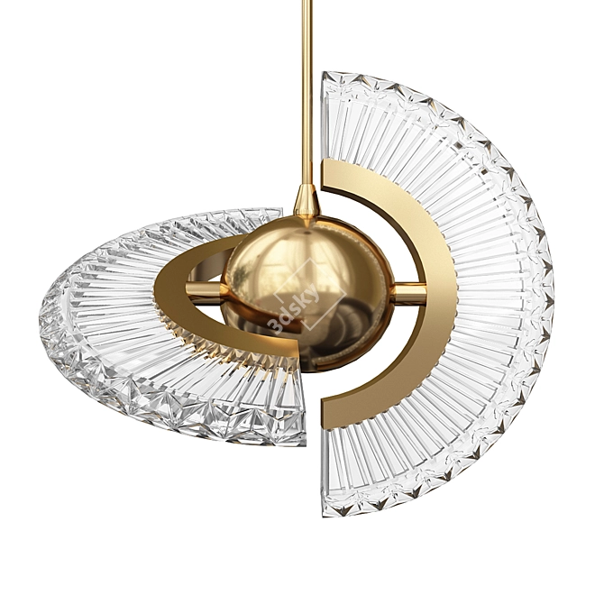 Elegant Acrylic Metal Pendant Light 3D model image 1