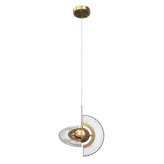 Elegant Acrylic Metal Pendant Light 3D model image 2