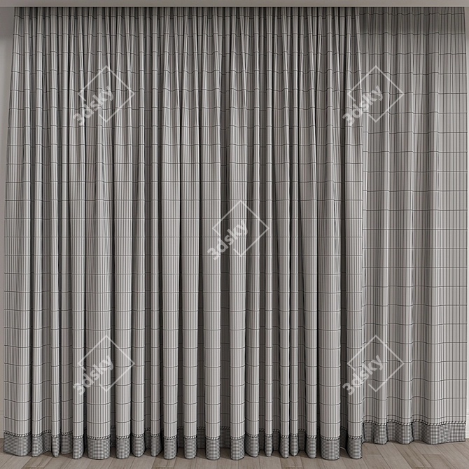 Versatile 3D Curtain Model Kit 3D model image 3