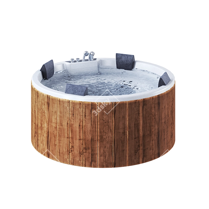 Luxury Round Jacuzzi Tub System 3D model image 5