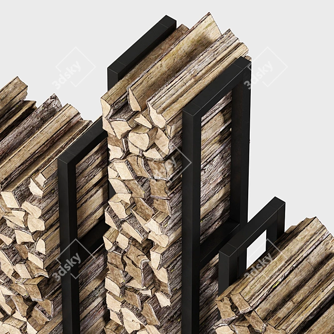 Rustic Firewood Decor Set 3D model image 5