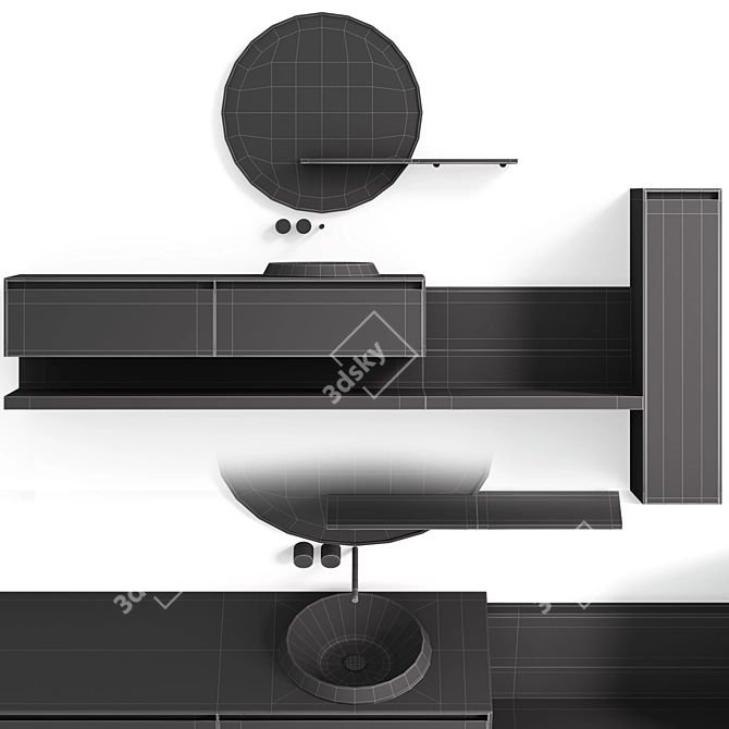 Tosca Vanity Unit with Opus Mixer 3D model image 1