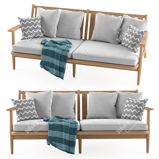 Modern Italian Design Levante Sofa 3D model image 2