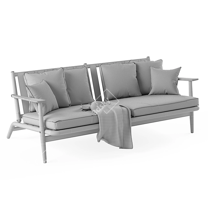 Modern Italian Design Levante Sofa 3D model image 5