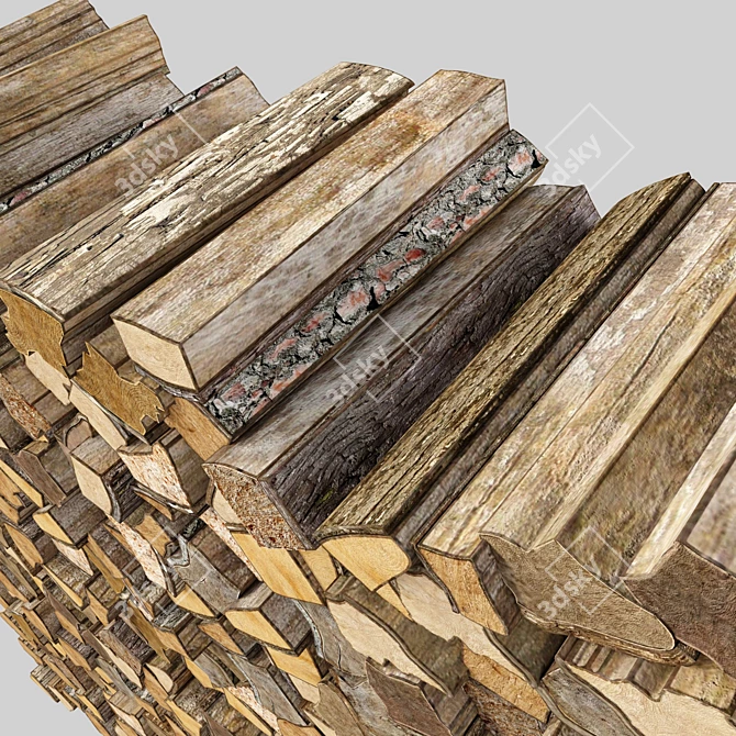  Rustic Firewood Decor Pack 3D model image 5