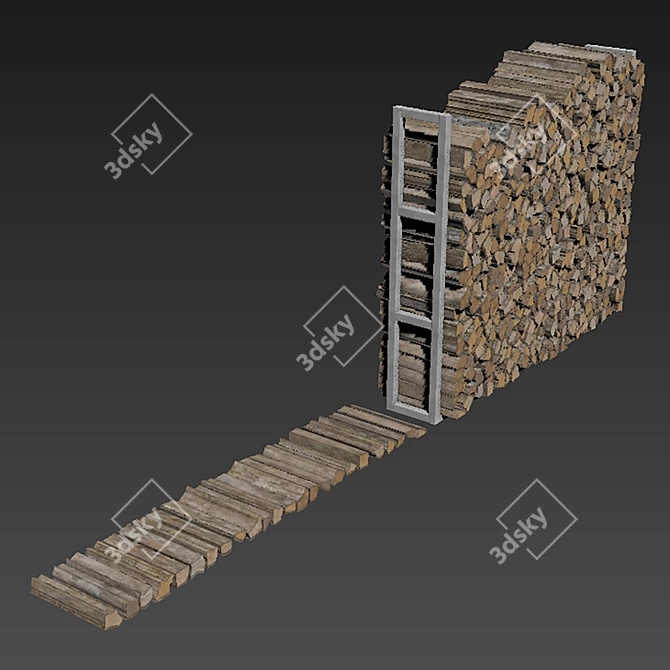  Rustic Firewood Decor Pack 3D model image 6