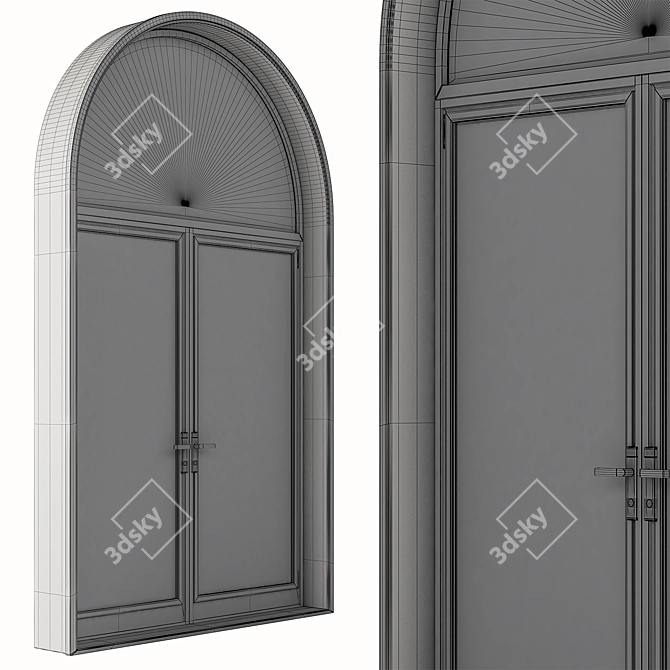  Contemporary Black Arched Windows 3D model image 6