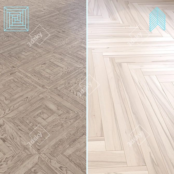 Wooden Floor 3D Model Kit 3D model image 1