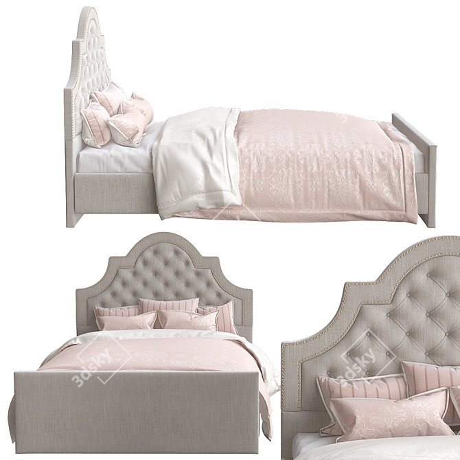 3ds Max Upholstered Headboard Model 3D model image 2