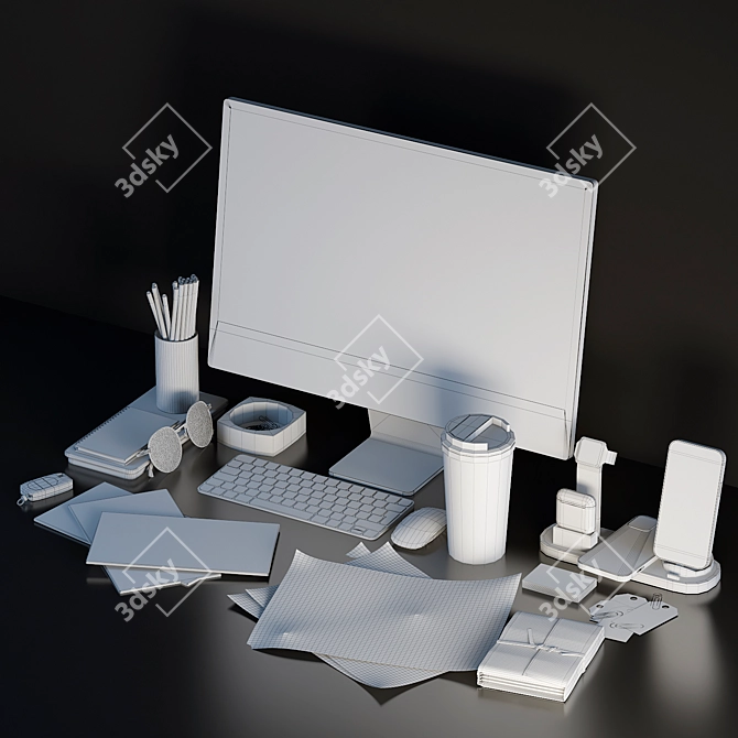 Workspace Desk Accessory Set 3D model image 6