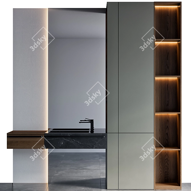 Modern Bathroom Vanity Set 73 3D model image 1