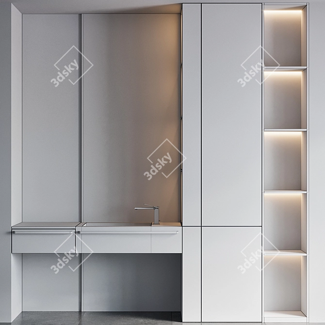 Modern Bathroom Vanity Set 73 3D model image 5