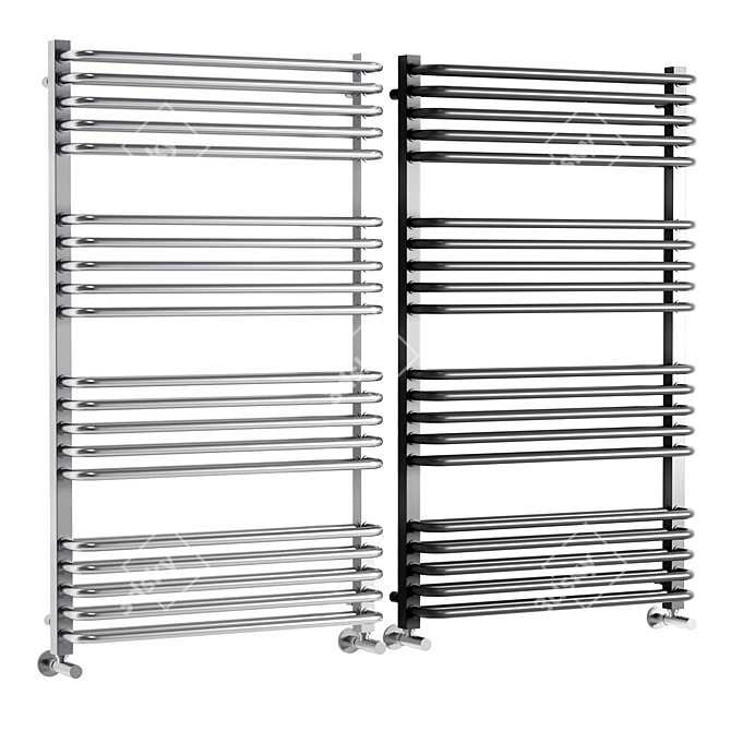 Monza Anthracite Heated Towel Rail 3D model image 2