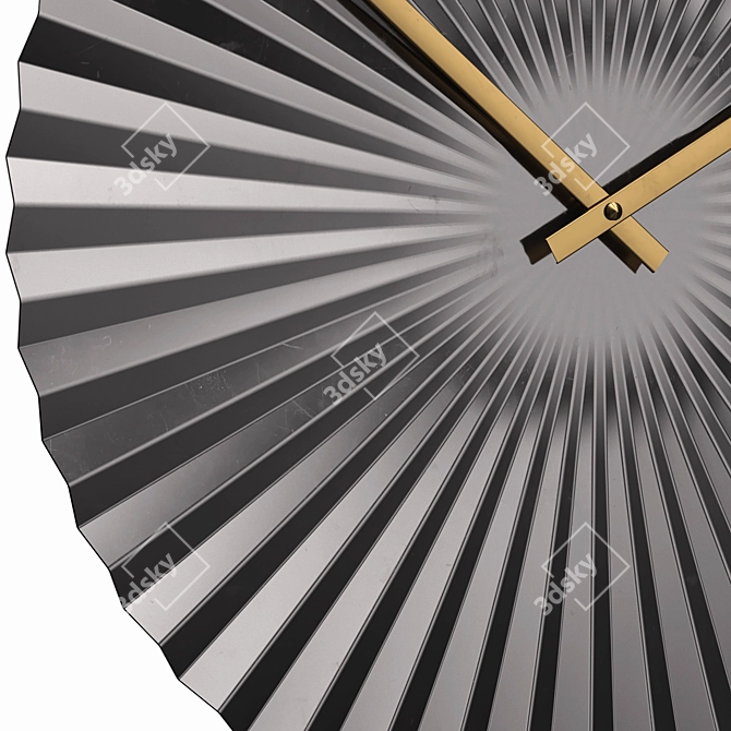 Gunmetal Statement Fan Wall Clock 3D model image 3