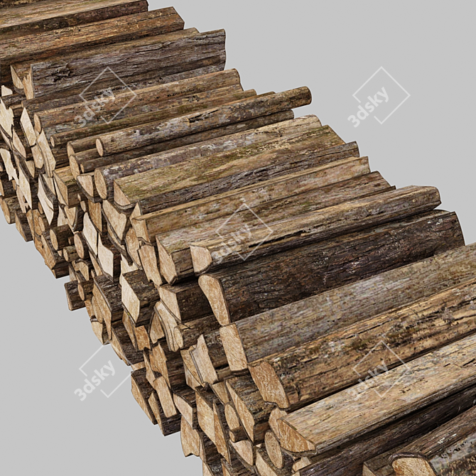 Modern Firewood Decor Pack 3D model image 4