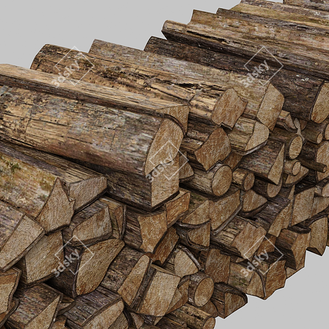 Modern Firewood Decor Pack 3D model image 5