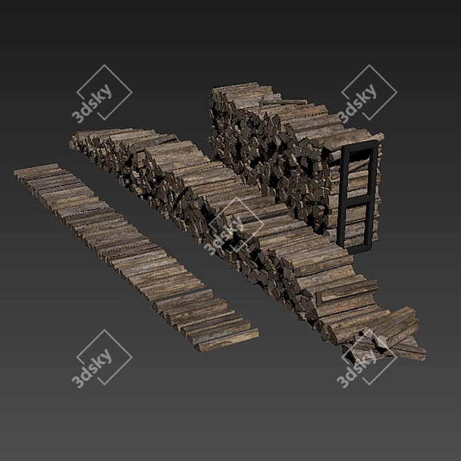 Modern Firewood Decor Pack 3D model image 6