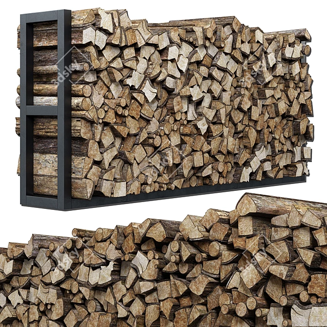 Modern Firewood Decor Pack 3D model image 7