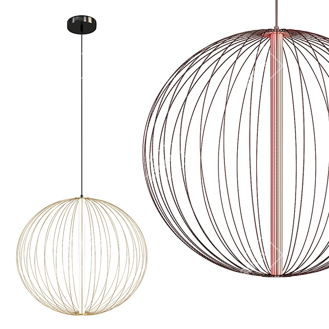 Carbon Core Pendant Light 3D model image 2