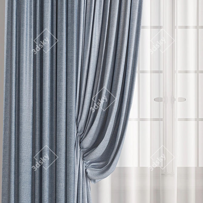 Texture-Rich Curtain Model Set 3D model image 2