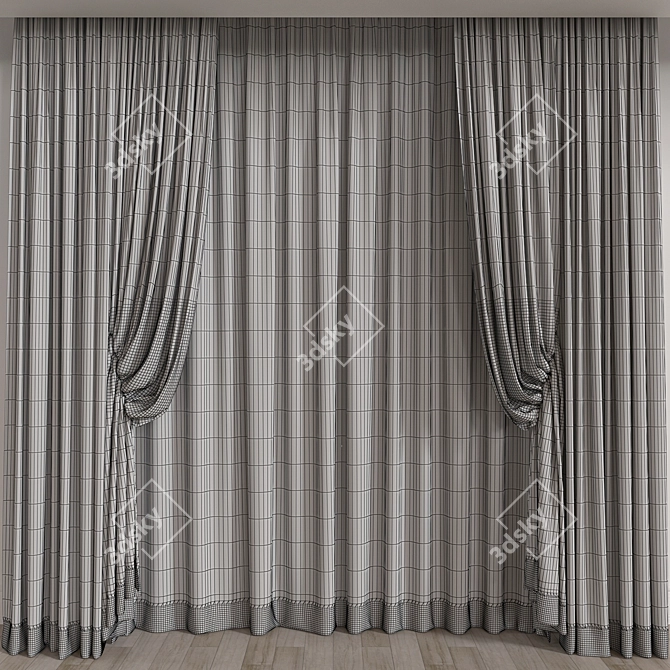 Texture-Rich Curtain Model Set 3D model image 3