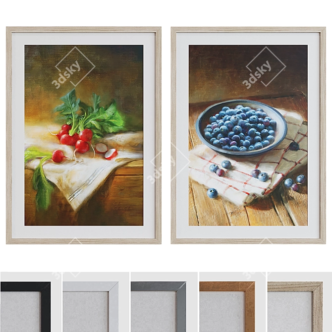 Modern Nature Picture Frame Set 3D model image 1