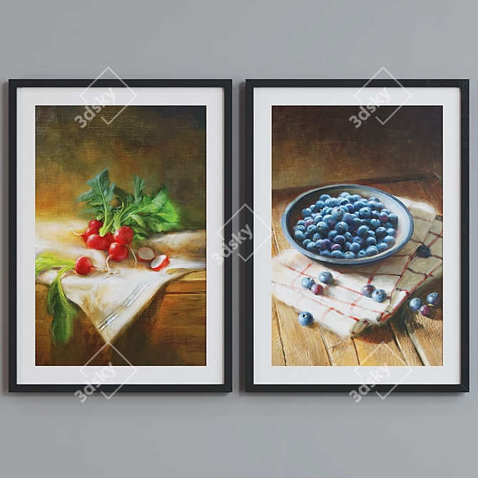 Modern Nature Picture Frame Set 3D model image 2