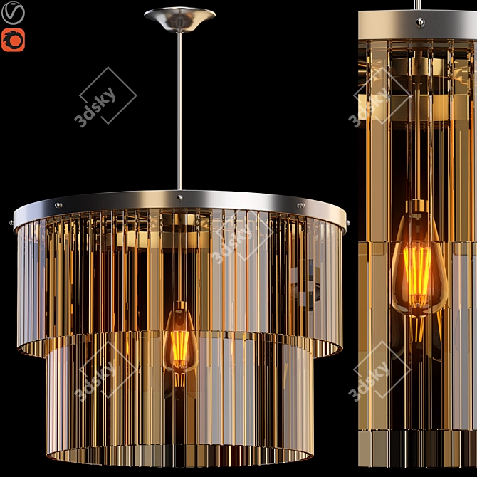 Modern Ceiling Lamp Fixture 3D model image 1